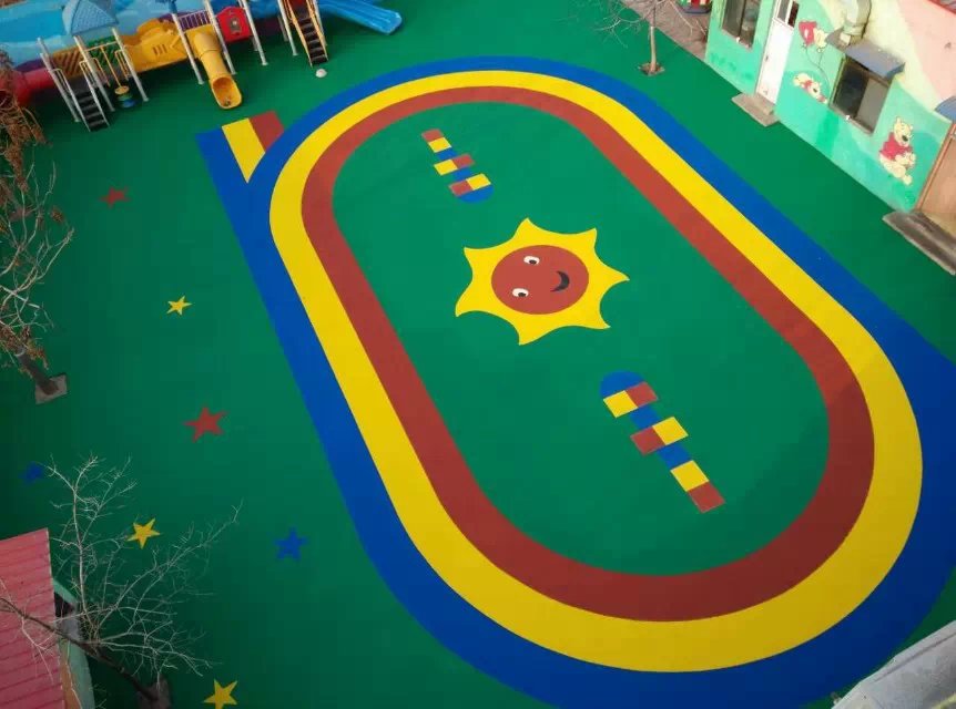 幼儿园环形彩色跑道